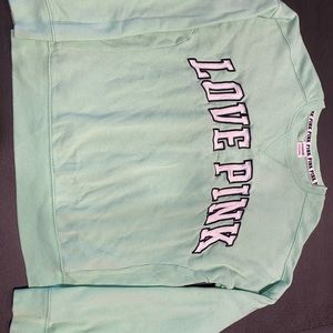 PINK crewneck sweater easter green